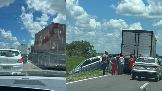 Engavetamento com quatro veículos é registrado na BR-324 - Leitor Bnews