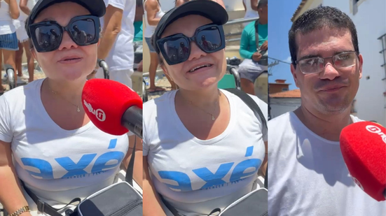 Casal sobem a Colina Sagrada em comemoração dupla - Dandaram Amorim/Bnews