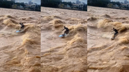 Homem viraliza ao surfar em rio - Instagram/@pauloguidocoelho