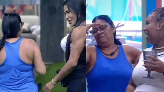 Dona Delma encara academia com Gracyanne Barbosa - Reprodução/Rede Globo