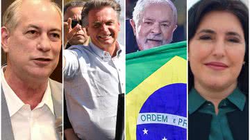 Foto Ciro: Dinaldo Silva/BNews; Foto Bolsonaro: Clauber Cleber Caetano/PR; Foto Lula: Ricardo Stuckert/Divulgação; Foto Tebet: Reprodução / Twitter / @simonetebetbr