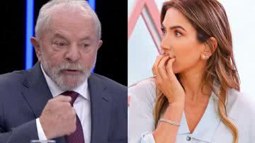 Lula e a apresentadora Patrícia Abravanel, filha de Sílvio Santos e esposa de Fábio Faria - Reprodução / Globo, SBT e RD1