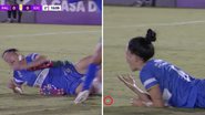 Imagem VÍDEO: Jogadora perde o dente após dividida com rival dentro de campo