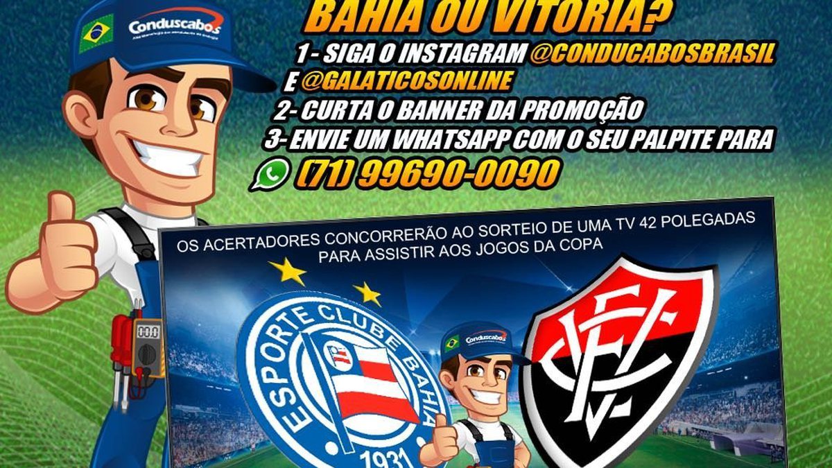 Promoção Conduscabos/Galáticos: Acerte o placar dos jogos da dupla BaVi e  concorra a R$ 500; Entenda - Notícias - Galáticos Online