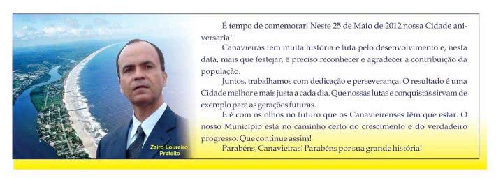 Imagem Canavieiras: prefeito parabeniza cidade usando foto de Ilhéus