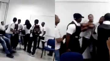 Imagem Vídeo: briga entre aluno e professor do Senai é apartada por escolta armada 