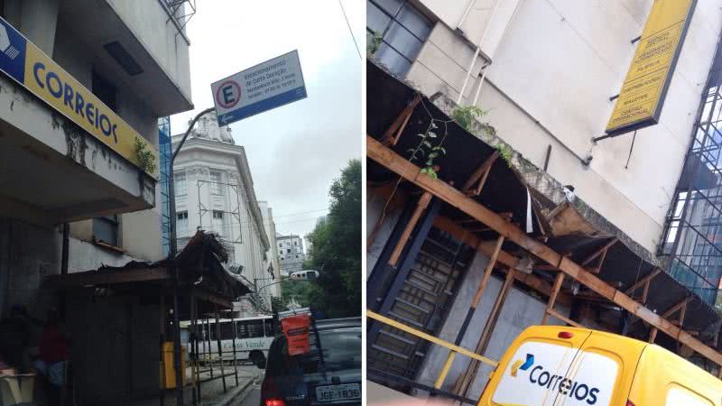 Imagem Leitor denuncia péssimo estado das bandejas de proteção dos Correios no Comércio