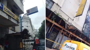 Imagem Leitor denuncia péssimo estado das bandejas de proteção dos Correios no Comércio