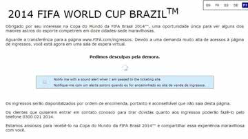 Imagem Copa: torcedores ficam ‘presos’ em fila virtual ao tentar comprar ingressos