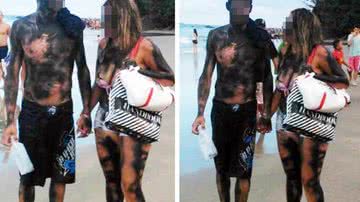 Imagem Turistas vandalizam pedra no litoral de SP e são 'pichados' por popula
