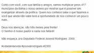 Imagem Carta 'afirma' que padres apoiam candidatura de Joceval em missas