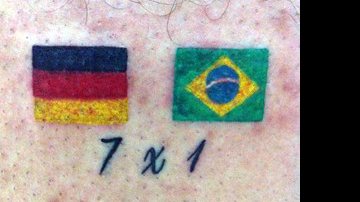 Imagem Torcedor brasileiro tatua 7 a 1 da Alemanha no Brasil: &#039;marcou muito&#039;