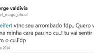 Imagem Valdivia se irrita com brincadeira e xinga Tiago Leifert