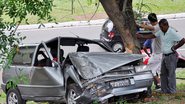 Imagem Veículo colide em árvore e motorista fica ferido no Vale de Nazaré