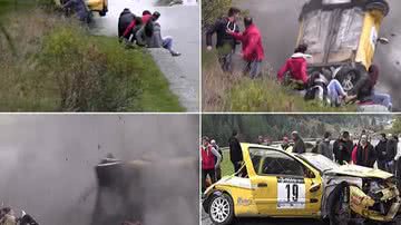 Imagem Assista: carro capota durante corrida e público escapa da morte