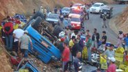 Imagem  Rio de Contas: Caminhão capota e motorista tem dedo decepado
