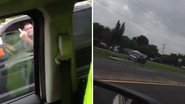 Imagem Assista: homem faz gesto obsceno no trânsito e bate o carro em seguida