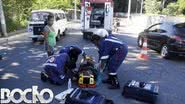 Imagem Motociclista colide com microônibus e sofre fratura na perna