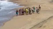 Imagem Homem é socorrido por populares no mar de Ondina