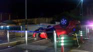 Imagem Susto na Barra: carro capota no estacionamento do Shopping 