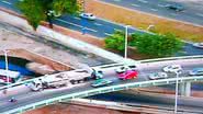 Imagem Roda de caminhão solta e complica tráfego no Viaduto Raul Seixas
