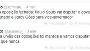 Imagem ACM Neto confirma chapa com Paulo Souto como cabeça da oposição
