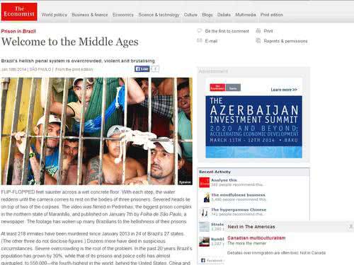 Imagem ‘Bem-vindo à Idade Média’, diz ‘The Economist’ sobre presídios do Maranhão