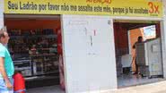 Imagem Comerciante põe faixa e pede para não ser assaltado 