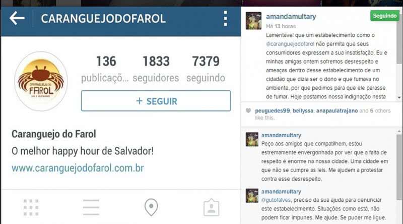 Imagem Mulheres denunciam agressão dentro do Caranguejo do Farol, na Barra