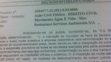 Imagem Sustentare e prefeitura de Feira se calam diante de decisão judicial