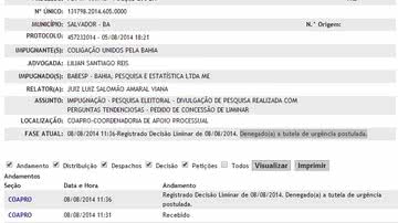 Imagem TRE-BA nega pedido de Lídice e Souto  para impugnar DataNilo  