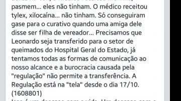 Imagem Paciente com doença grave de pele agoniza enquanto aguarda vaga do HGE