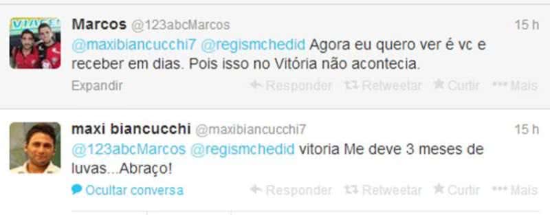 Imagem Biancucci dispara contra o Vitória: “Me deve 3 meses de luvas”