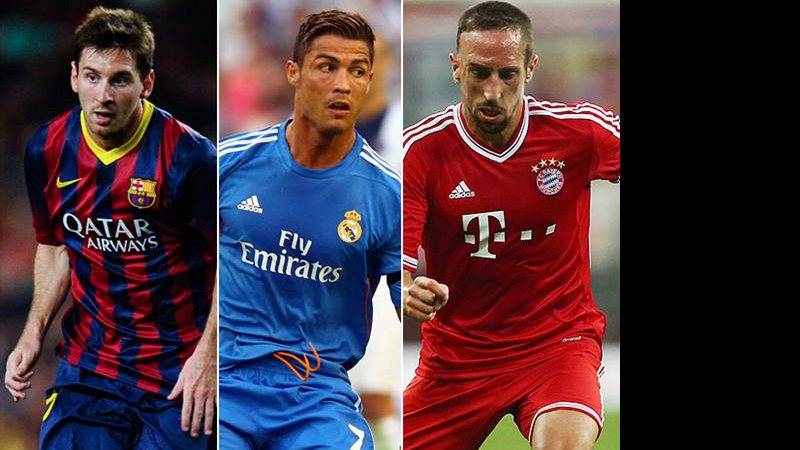 Imagem Messi, CR7 e Ribéry duela por título de melhor do mundo
