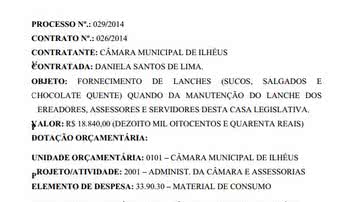 Imagem Ilhéus: Câmara irá gastar R$ 18 mil com lanches para vereadores