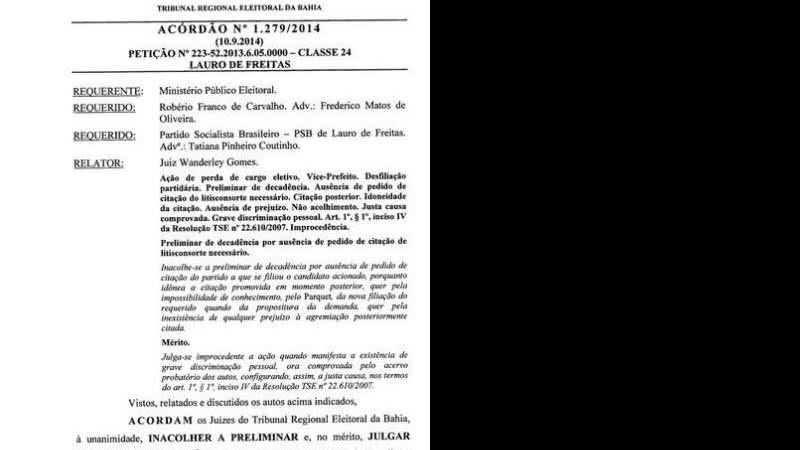 Imagem Justiça mantém cargo do vice-prefeito de Lauro de Freitas