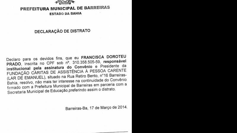 Imagem Imposição da prefeitura pode fechar entidade que cuida de crianças em Barreiras