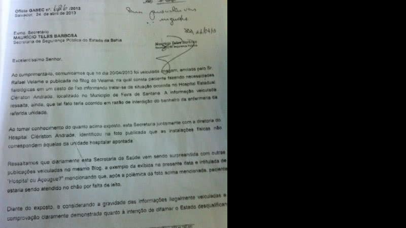 Imagem Solla reclama de jornalista na Secretaria de Segurança Pública