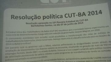 Imagem 2 de julho: CUT tenta entregar documento a favor de trabalhadores a Wagner