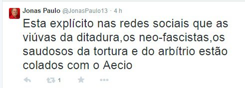 Imagem Jonas Paulo diz que “viúvas da ditadura e neo-fascistas estão colados com Aécio”