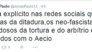 Imagem Jonas Paulo diz que “viúvas da ditadura e neo-fascistas estão colados com Aécio”