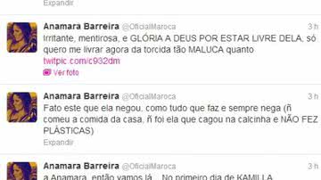 Imagem Ex-BBB Anamara ‘detona’ Kamilla: “komilona, kagona e plastificada”