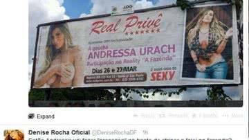Imagem Baixaria! Andressa Urach e Denise Rocha trocam farpas em rede social
