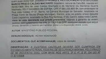 Imagem Prisco será encaminhado para presídio de segurança máxima de Brasília