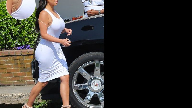 Imagem Bumbum de Kim Kardashian chama atenção em vestido justo