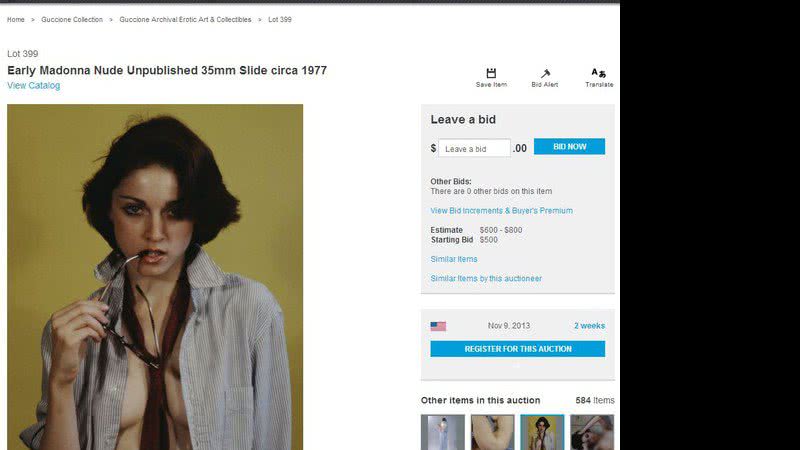 Imagem Fotos inéditas de Madonna pelada vão a leilão