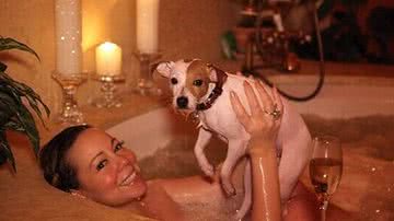 Imagem Mariah posta foto com cachorro na banheira e causa reboliço