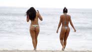 Imagem Com fio-dental, Gracielle Carvalho curte praia no Rio