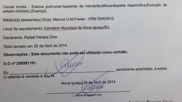 Imagem Documento indica que coronel Malhães foi vítima de ataque cardíaco