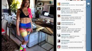 Imagem Solange Almeida mostra barriga sequinha antes da malhação